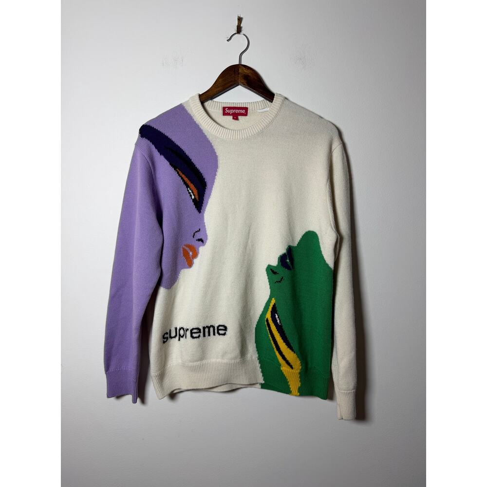 Supreme faces sweater cream FW21